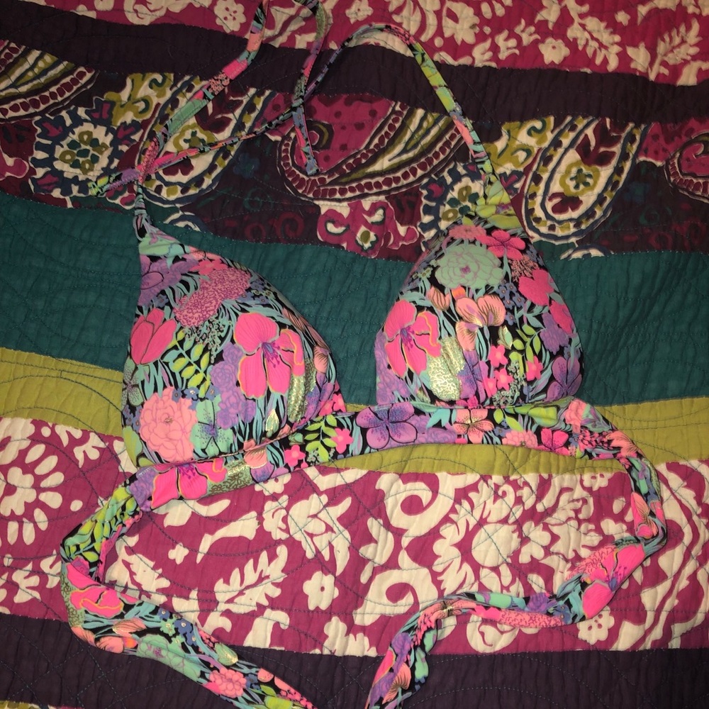Victoria's Secret Floral Bikini - Pink and Green